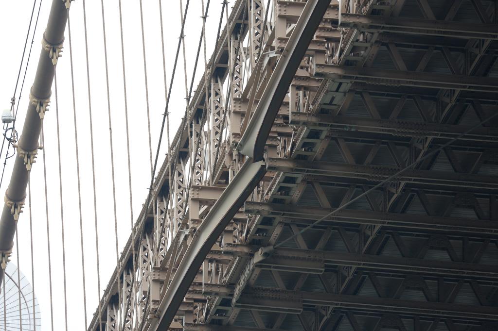 In July, a crane loaded on a barge collided with the Brooklyn Bridge and fractured an external I-beam