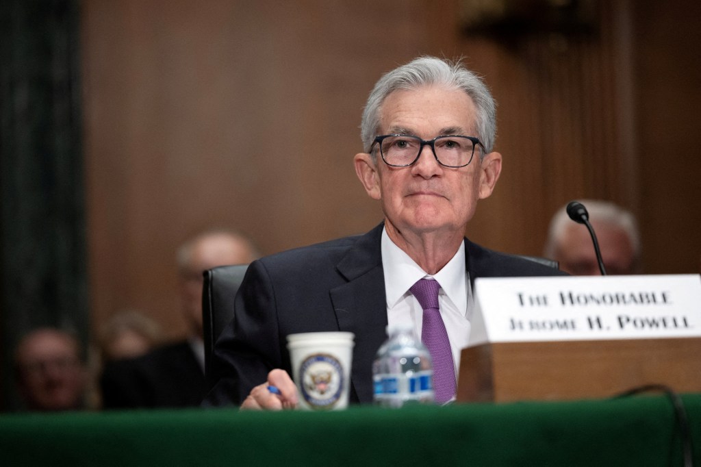 Federal Reserve Chair Jerome Powell at a Senate hearing.