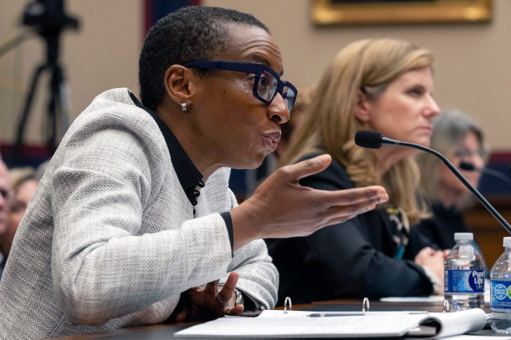 Former Harvard president Claudine Gay and former University of Pennsylvania Liz Magill at a congressional inquiry last year