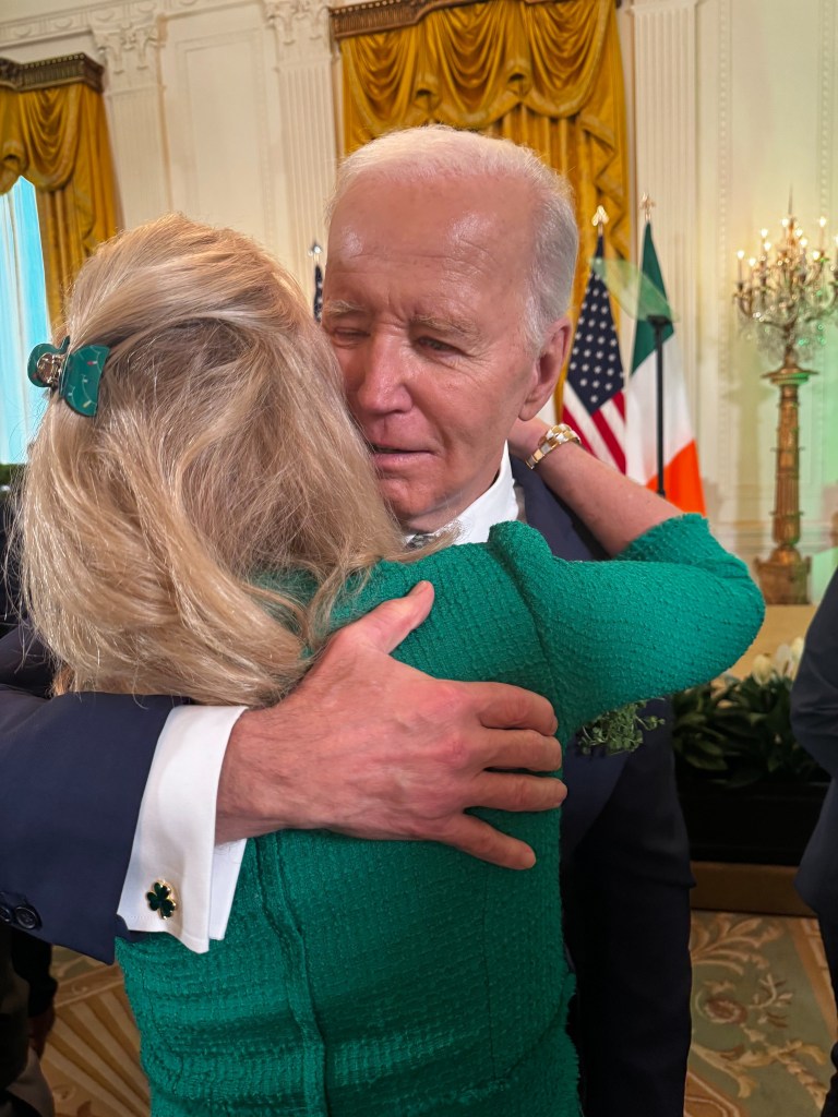 President Biden hugs Kerry Kennedy 