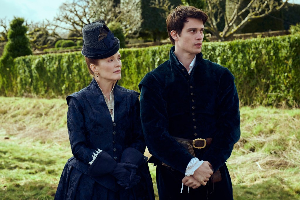 Julianne Moore as Mary, and Nicholas Galitzine as her son, George. 