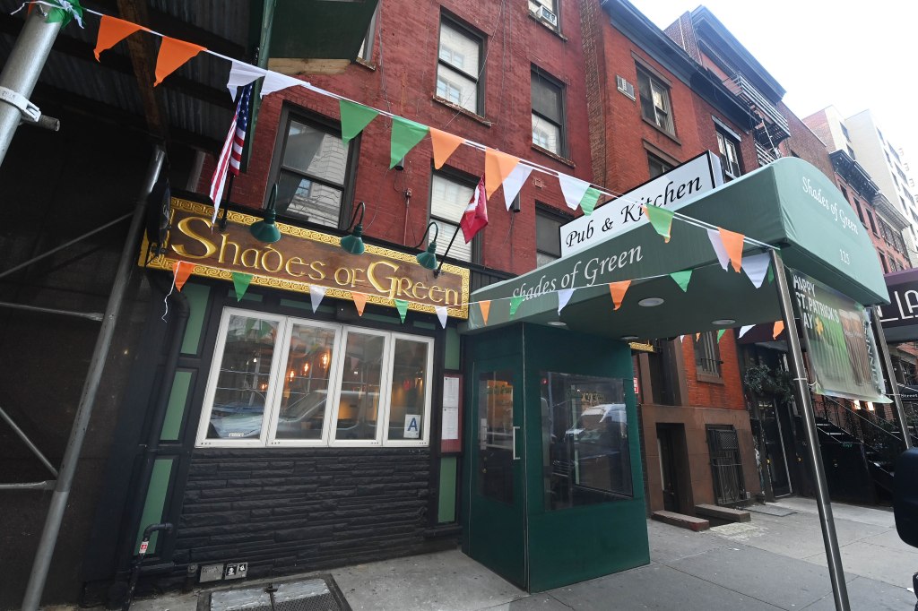 the exterior of shades of green bar