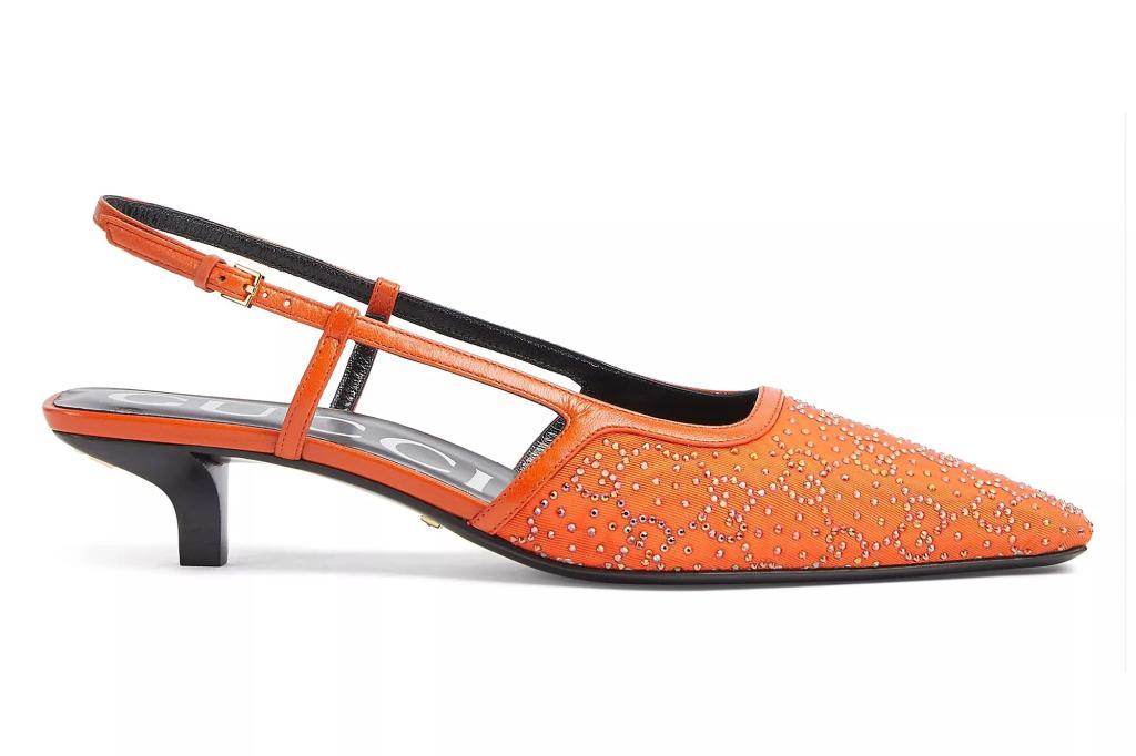 An image of orange Gucci slingbacks