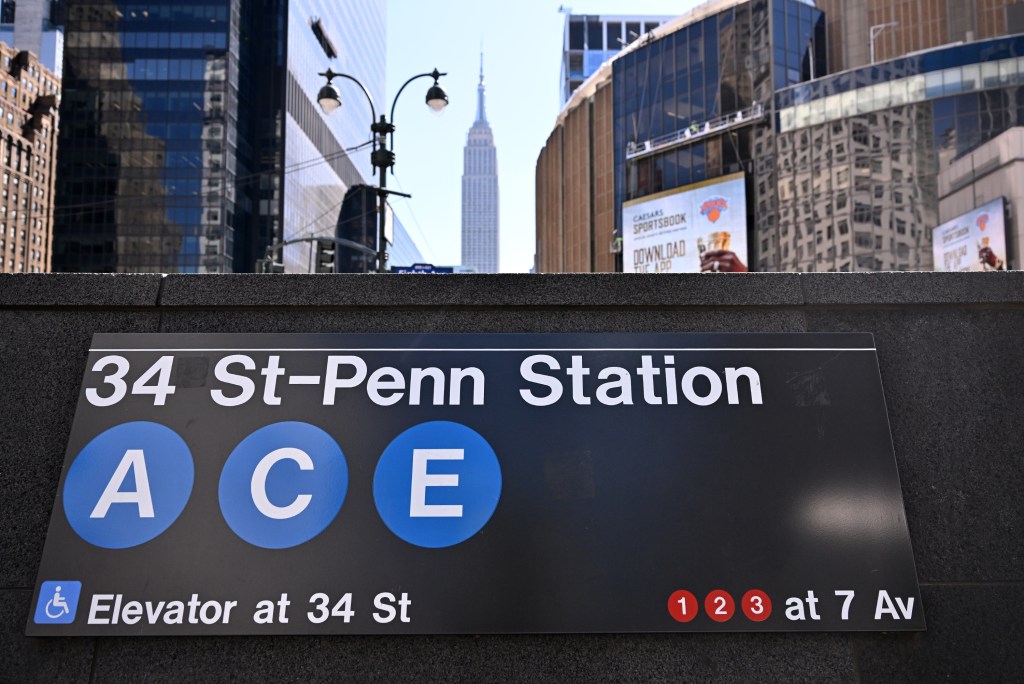 Penn Station subway entrance.