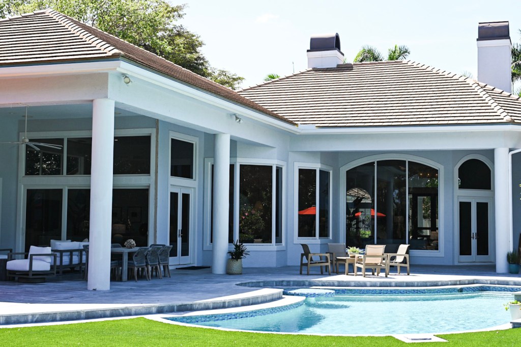 Their home comes with a luxe pool.