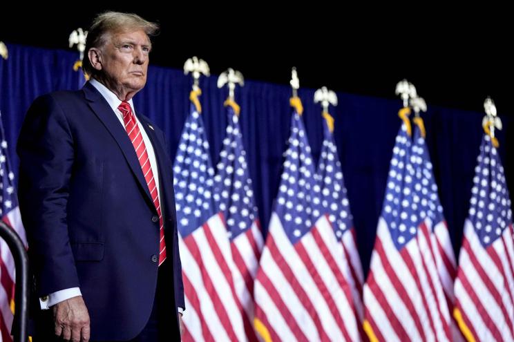 Republican presidential candidate former President Donald Trump speaks at a campaign rally Saturday, March 9, 2024, in Rome Georgia.