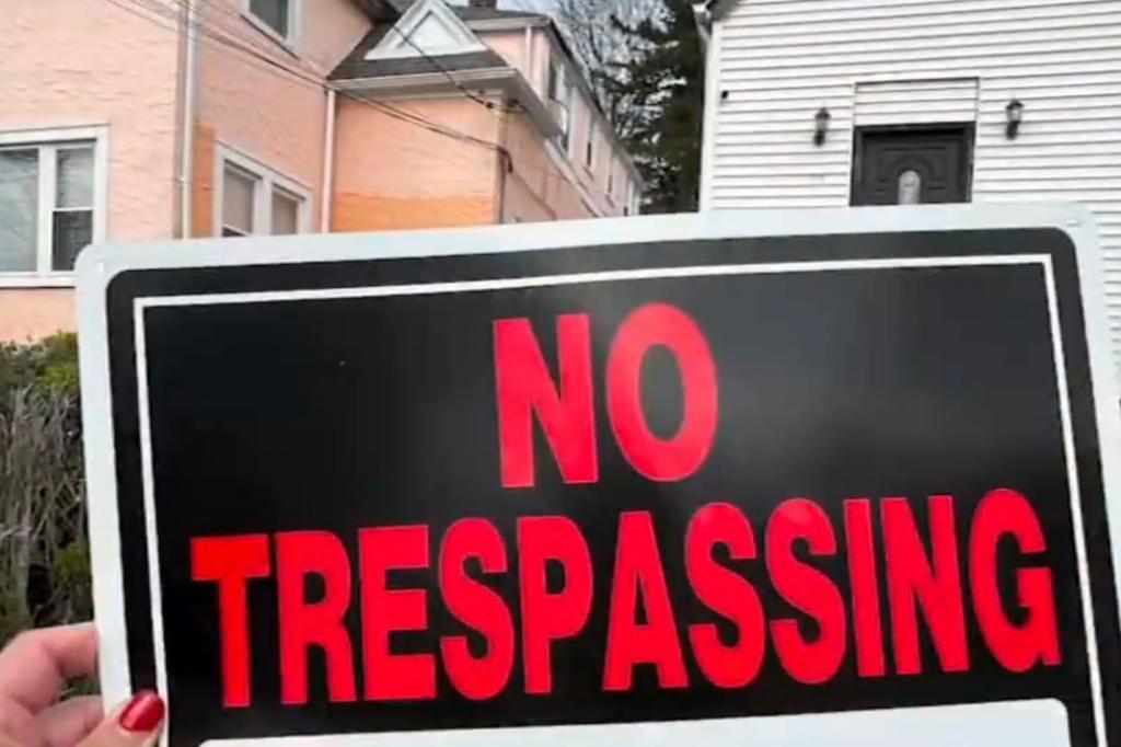 "No Trespassing" sign