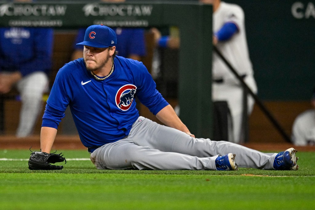 Justin Steele appeared to sustain an injury when fielding a bunt in the fifth inning Thursday.