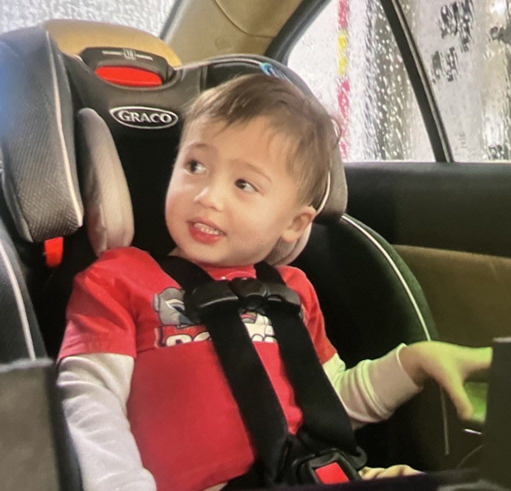Elijah Vue in a carseat.