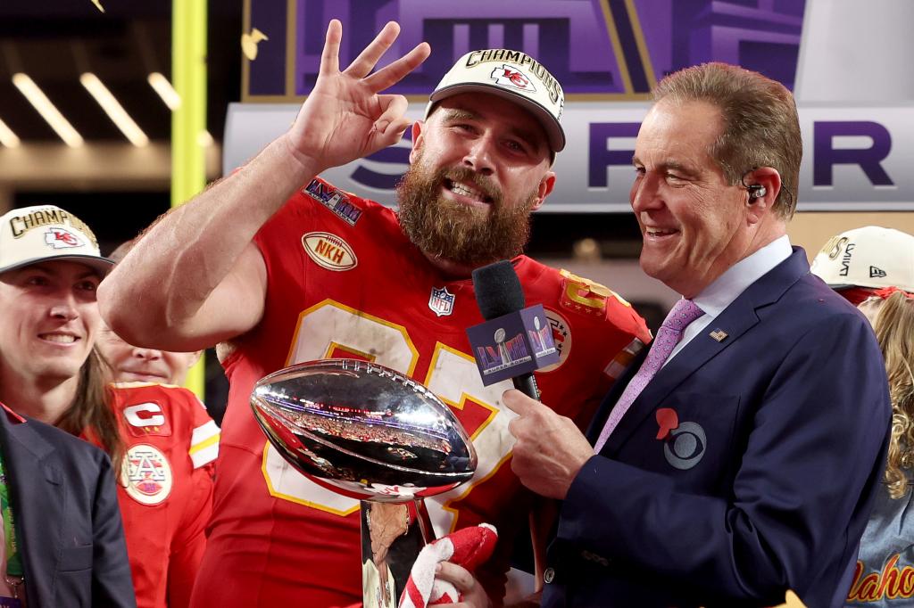 Travis Kelce won his third Super Bowl with the Chiefs in February 2023.