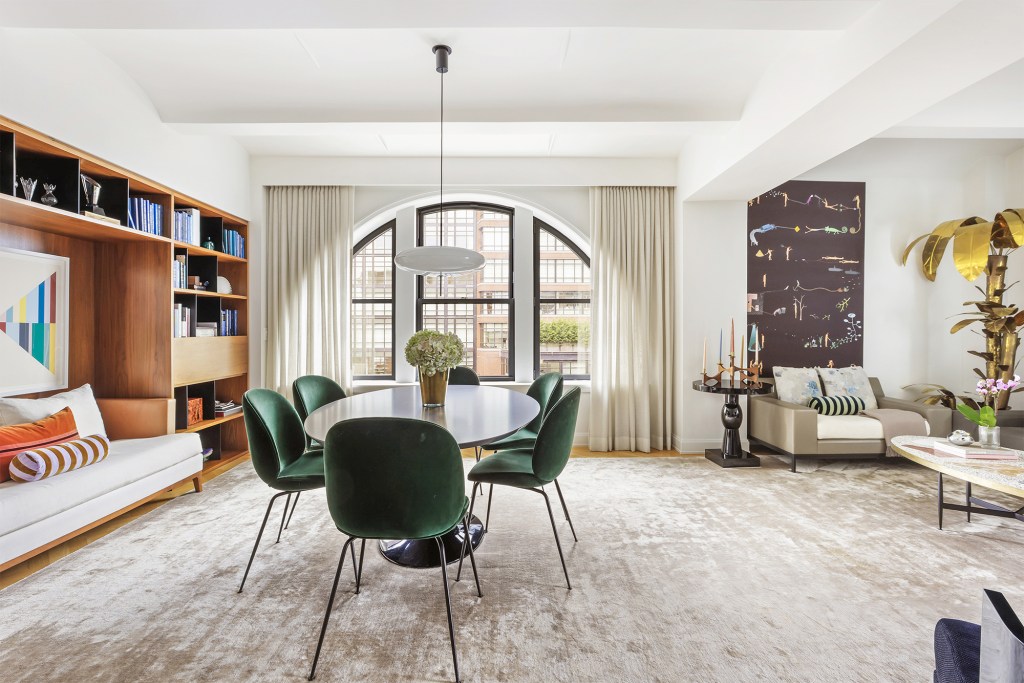 Noah looked at this 10th-floor corner unit at 275 W. 10th St., which offers sunny views through large arched windows.  