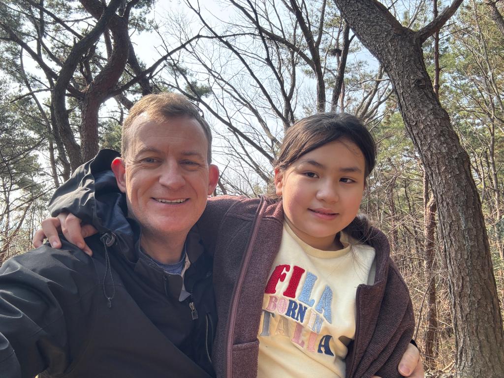 Robert E. Kelly posted this recent shot while hiking in South Korea with Marion.