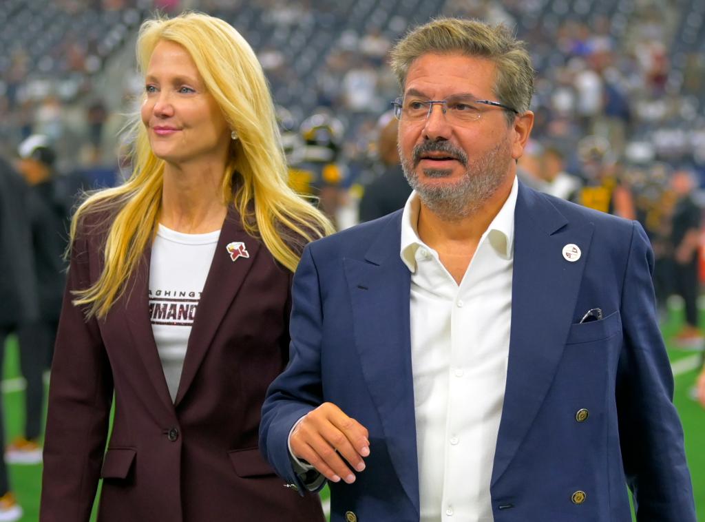 Former Washington Commanders owners Tanya Snyder, left, and Dan Snyder. 