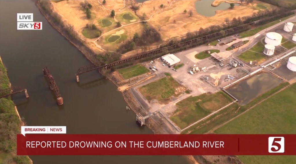 Aerial view of river