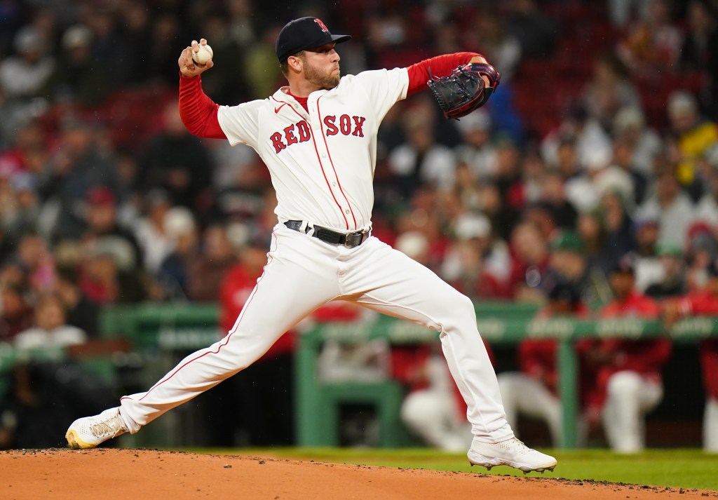 Boston Red Sox pitcher Kutter Crawford (50) throws a pitch against the Baltimore Orioles