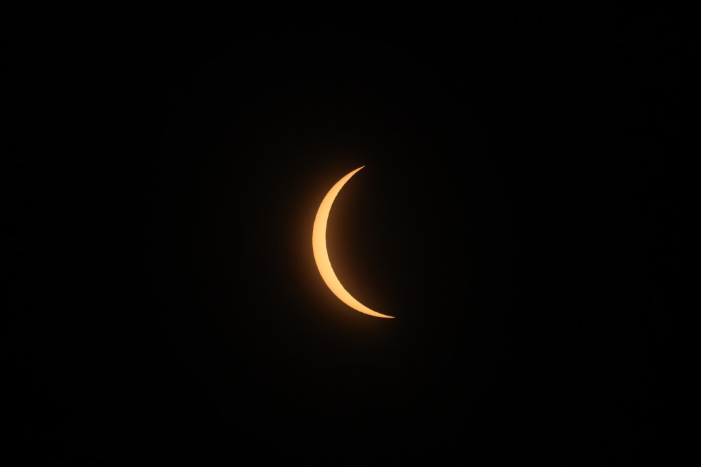 Solar eclipse in New York, which reached 90 percent totality.