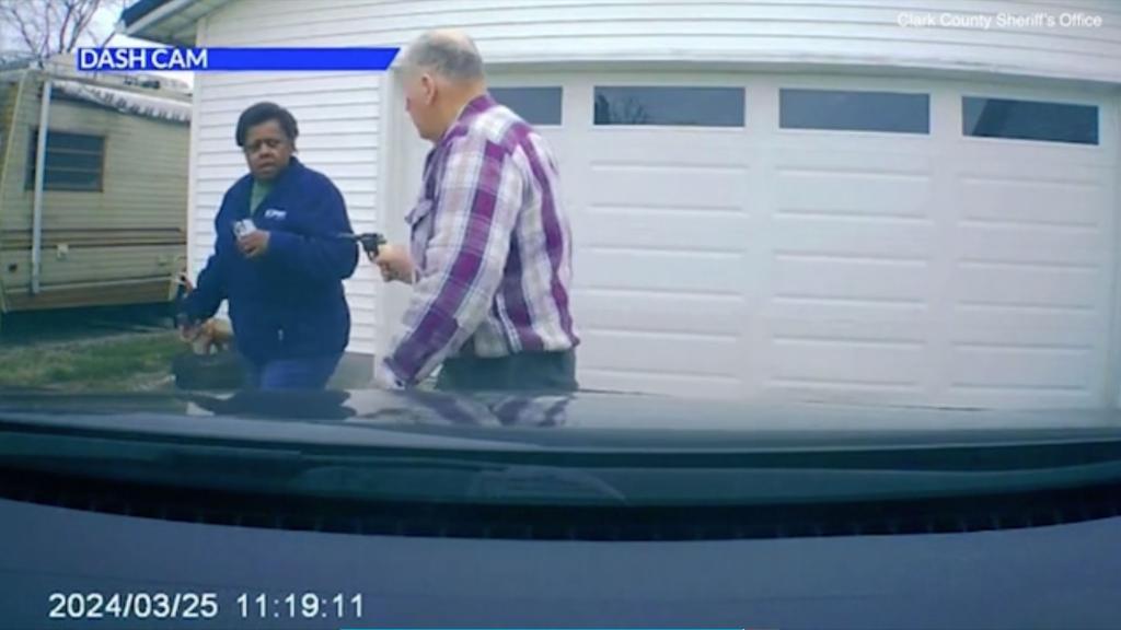 William Brock pointing a gun at Uber driver Loletha Hall