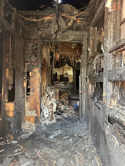 The interiors have been completely destroyed. 