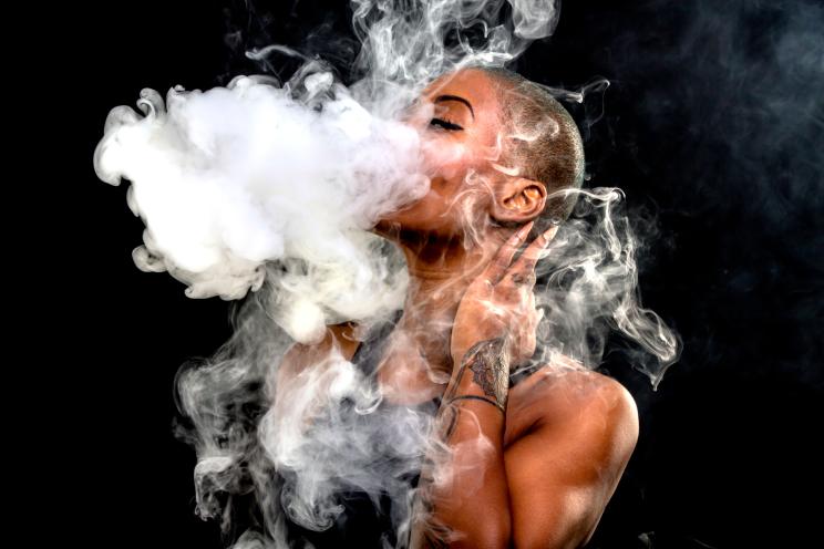 african female smoking