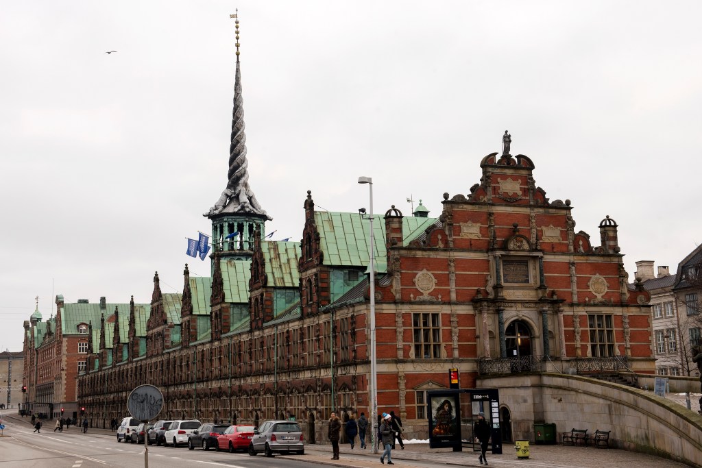 A view of the Old Stock Exchange in Copenhagen, Denmark, is shown on Jan. 28, 2019.