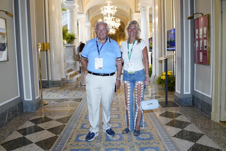 Bob Menendez, seen with wife Nadine Arslanian