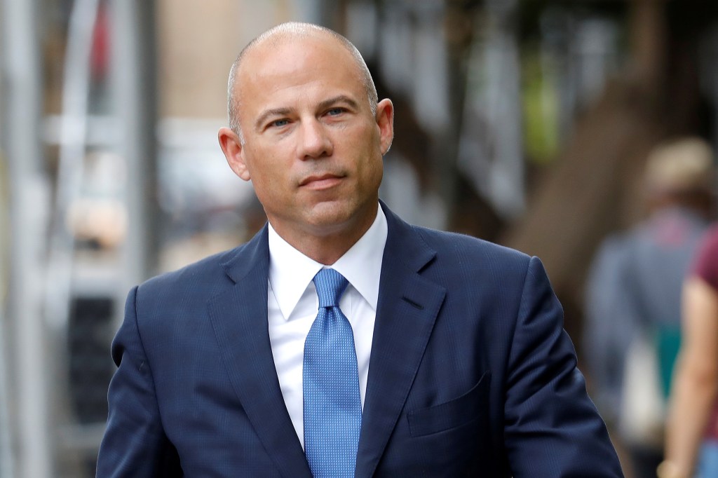 Attorney Michael Avenatti in a suit and tie arriving at United States Court in Manhattan, New York City on July 23, 2019.