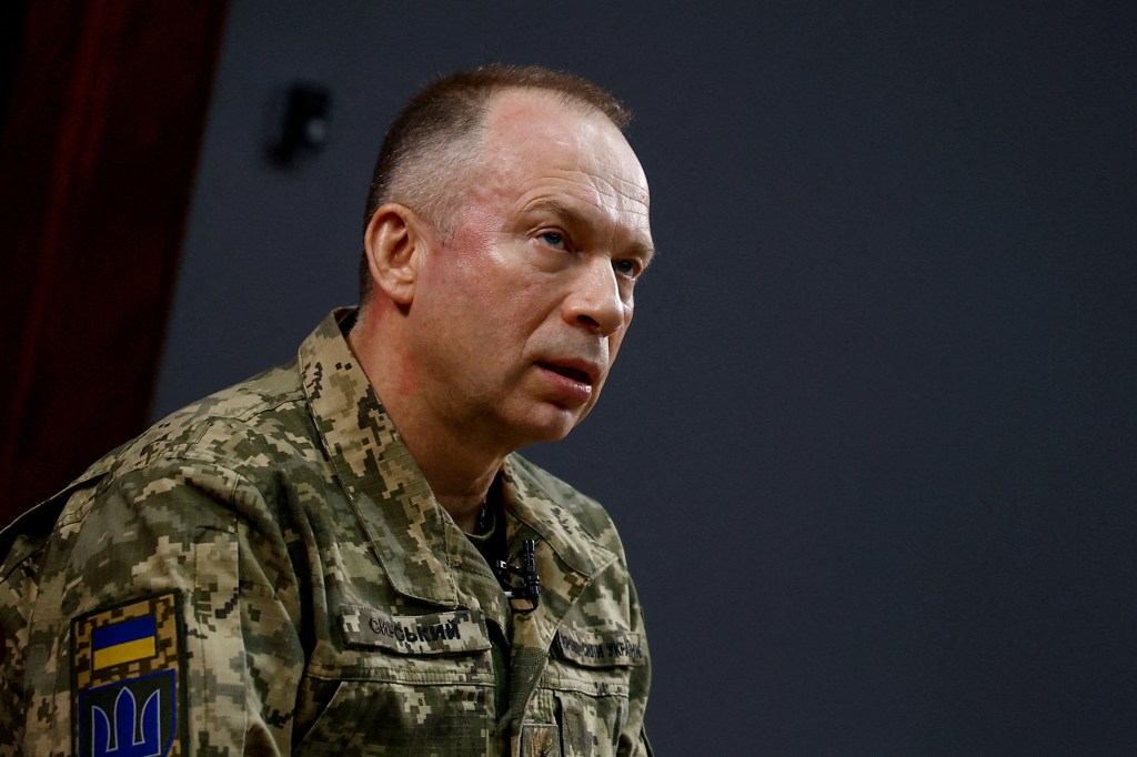 Colonel general Oleksandr Syrskyi, Commander of the Ukrainian Ground Forces, attends an interview with Reuters, amid Russia's attack on Ukraine, in Kharkiv region, Ukraine.