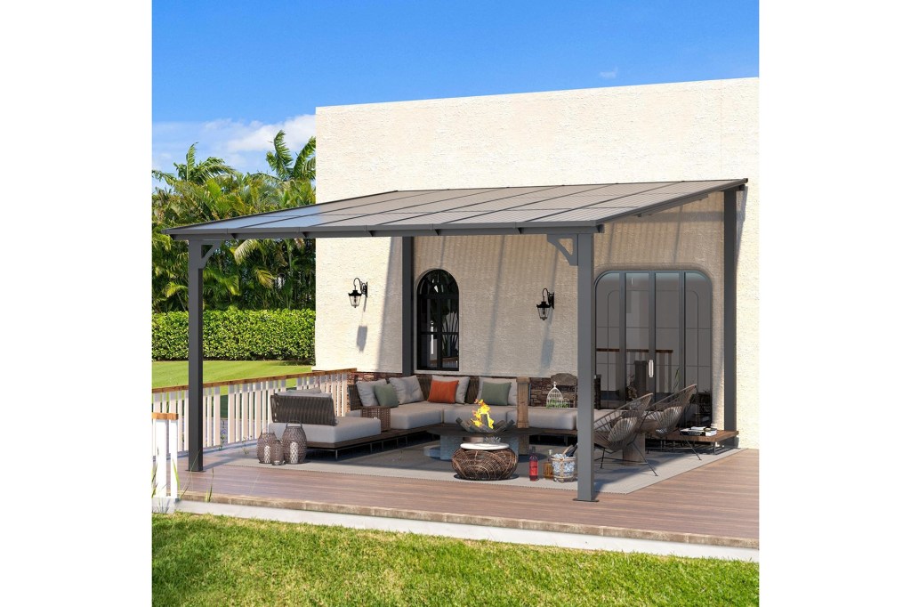 Outdoor wall-mounted gazebo