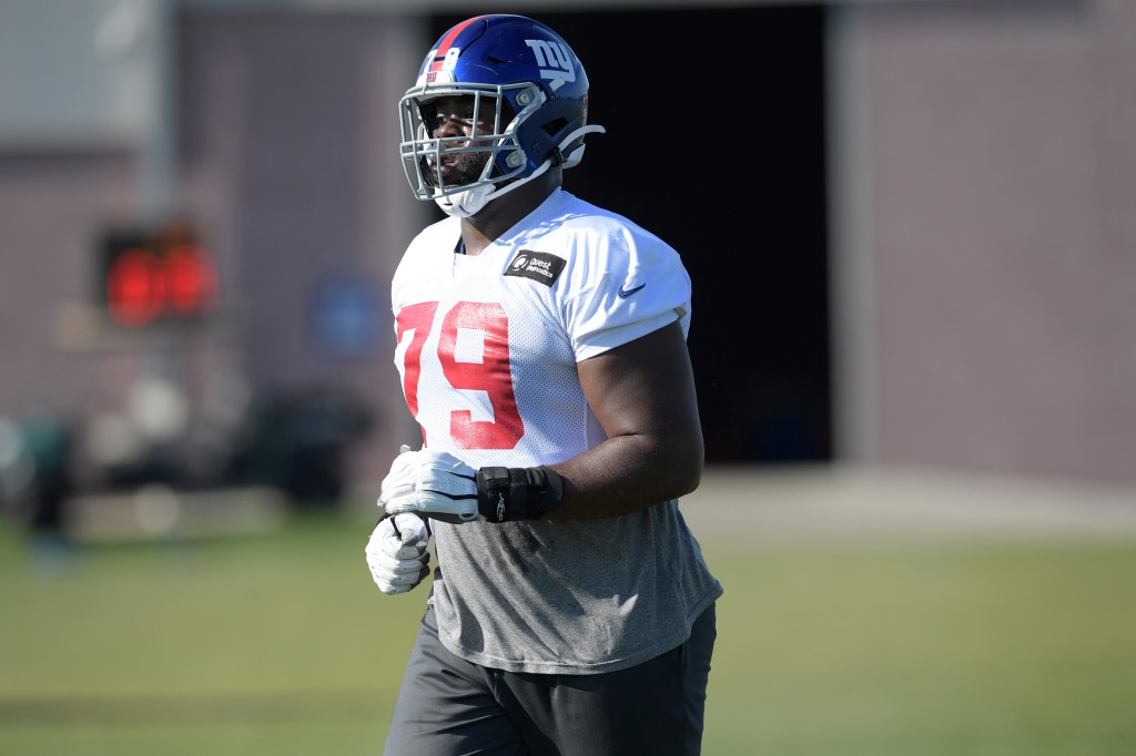  Giants offensive tackle Korey Cunningham (79) at practice