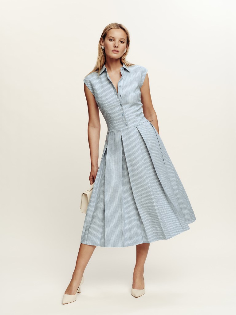 Image of the Reformation Prim Linen Dress
