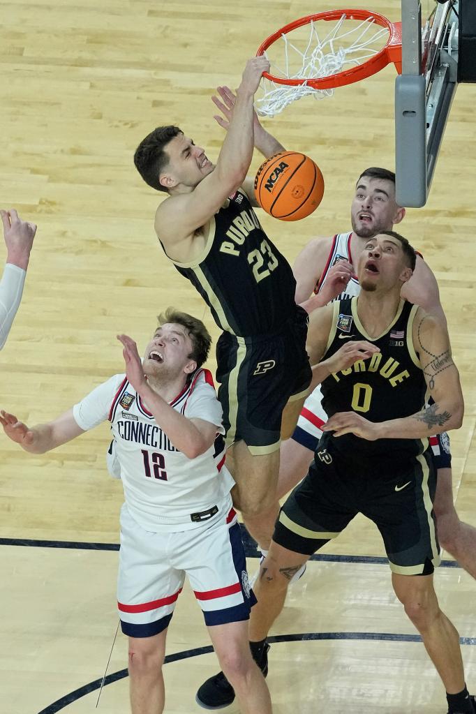 Camden Heide snagged a rebound with one hand and dunked the second-chance shot.