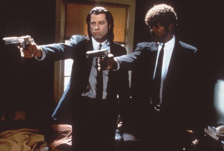 Samuel L. Jackson played "Jules Winnfield", John Travolta played "Vincent Vega" in "Pulp Fiction" (1994).