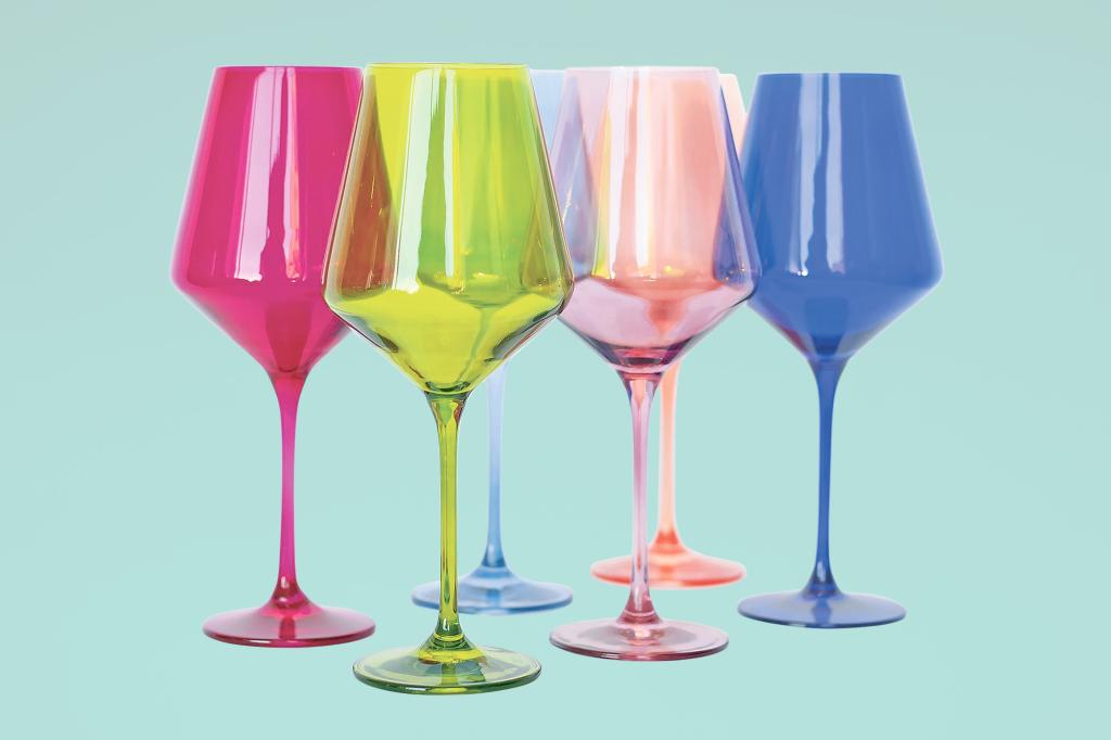 Image of 6 colored Estelle glasses