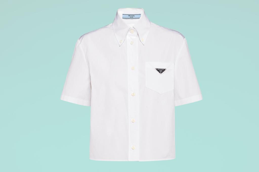 Image of white Prada poplin shirt