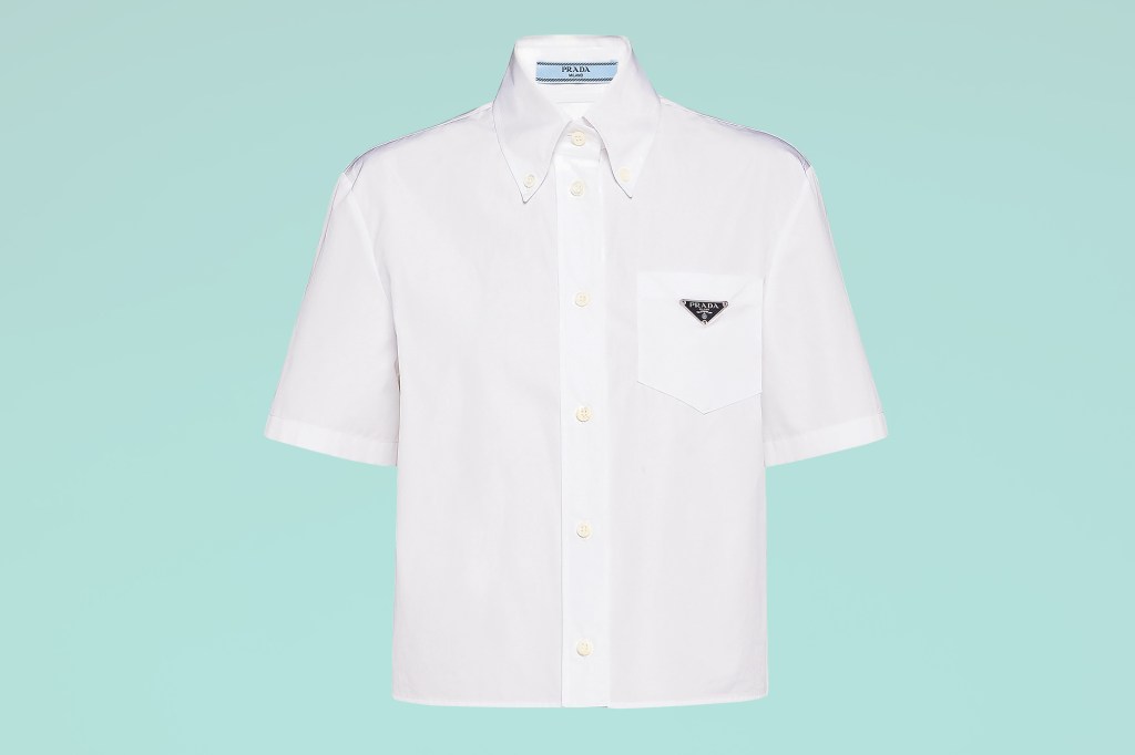 Image of white Prada poplin shirt