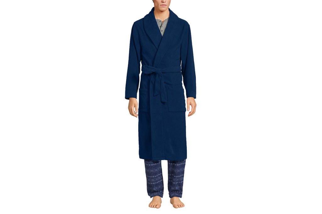 A man wearing a blue robe at Lands End