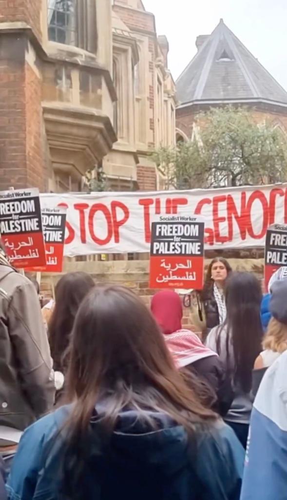 Members of the group were also outside the Union where Pelosi was giving her speech on Thursday.