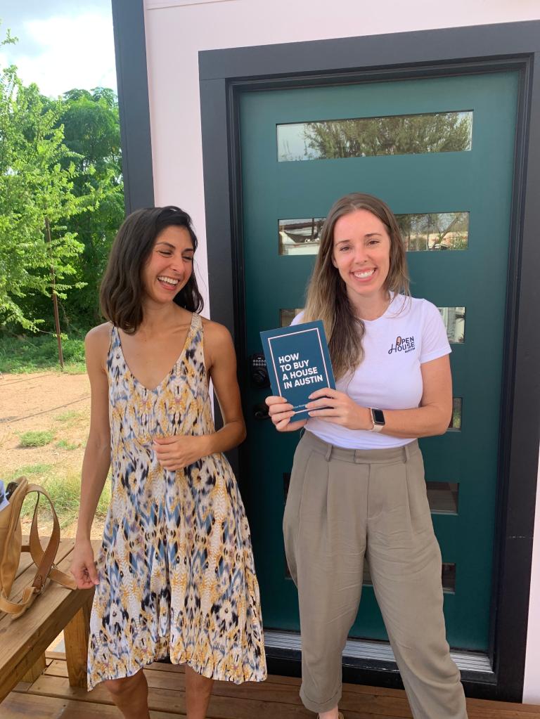 Real estate experts Kristina Modares and Stephanie Douglass standing side by side, who co-founded a company advising to buy houses with friends