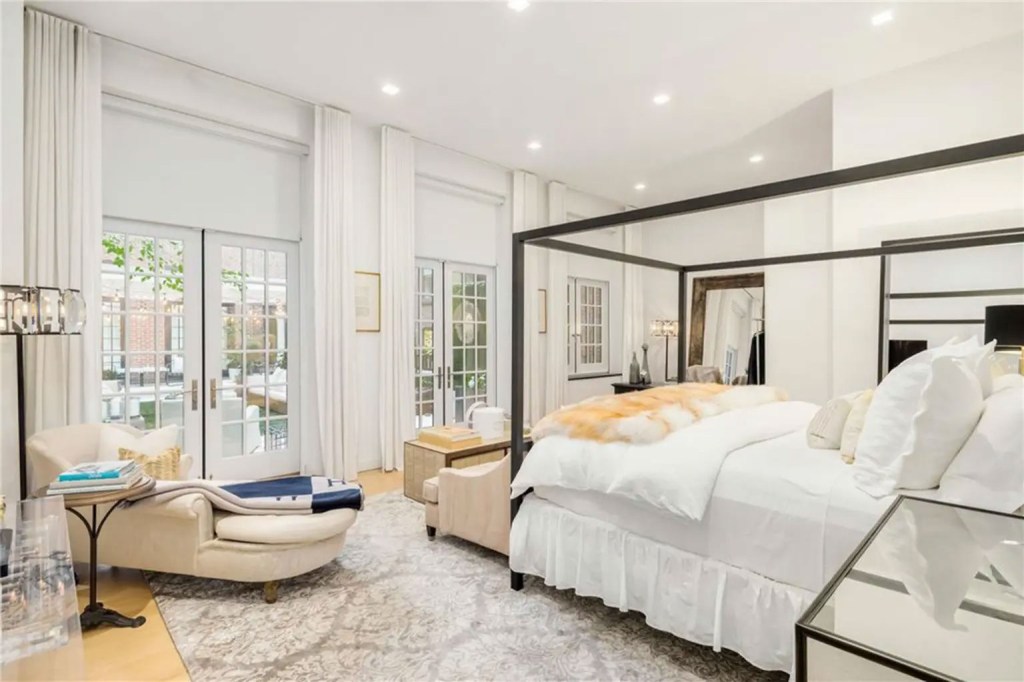 A main bedroom in the posh penthouse.