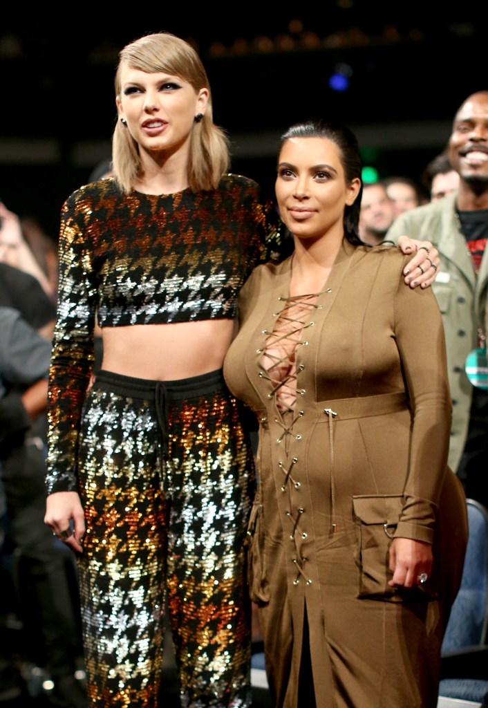 Taylor Swift and Kim Kardashian at the 2015 MTV Video Music Awards in L.A.