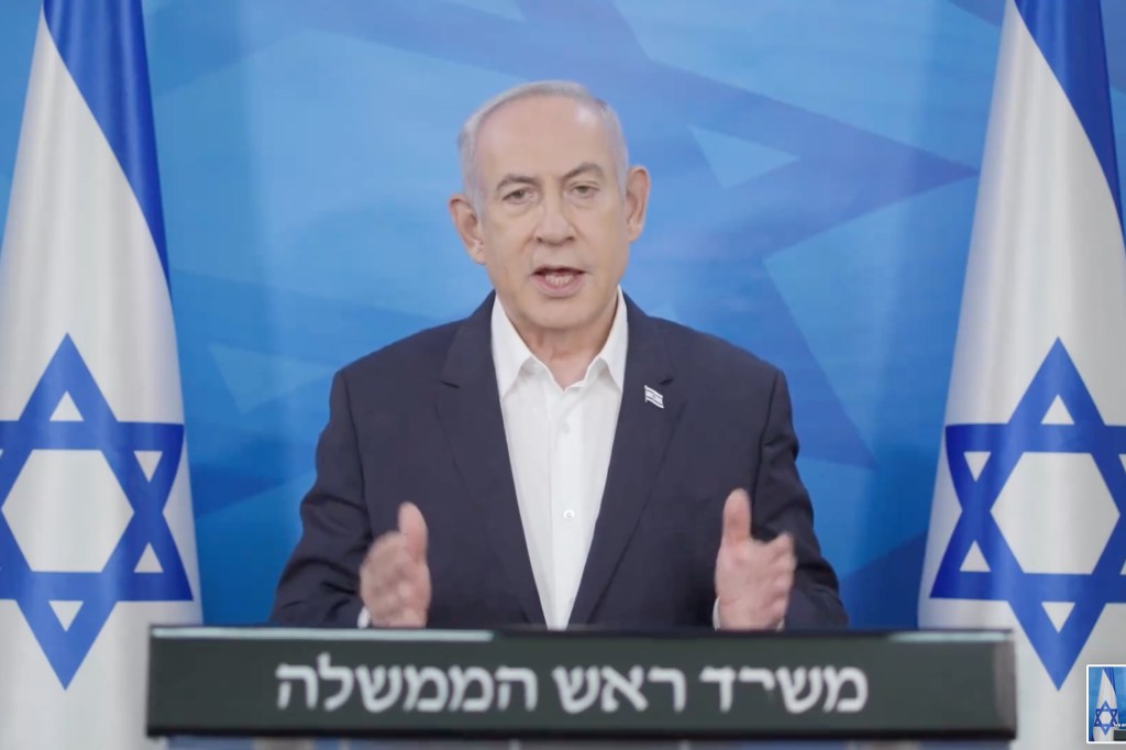 Benjamin Netanyahu addresses the nation as Iran launches a drone attack 