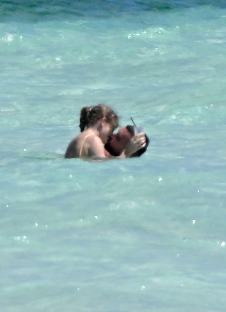 Taylor Swift and Travis Kelce vacation on Harbour Island, Bahamas on Thursday, March 21, 2024.  