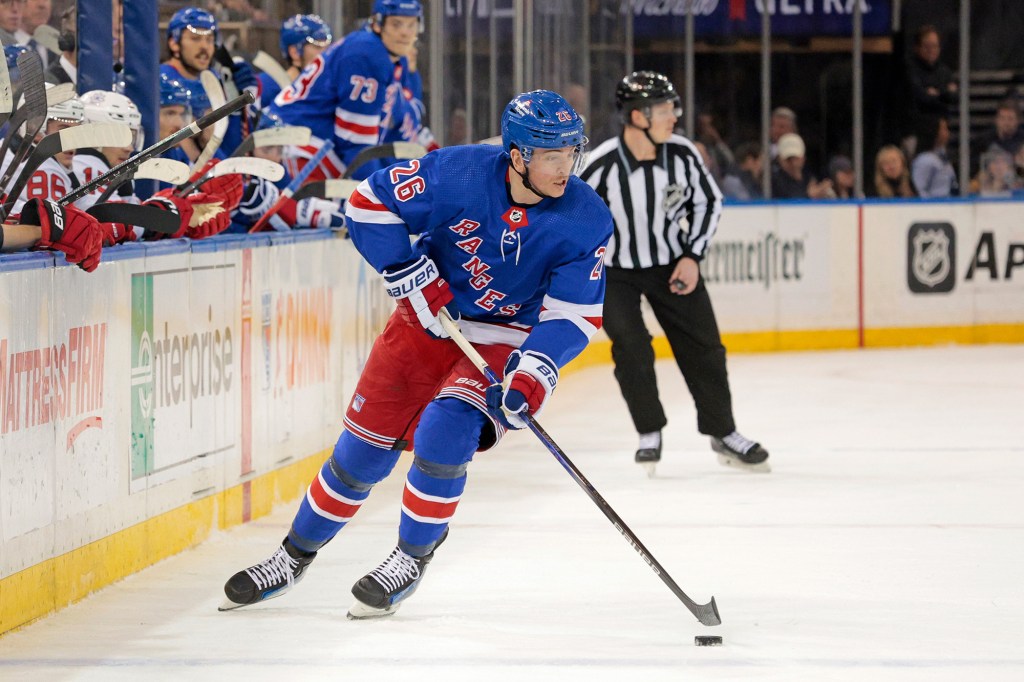 Jimmy Vesey, pictured earlier this season, returned to the Rangers' first line again Sunday.