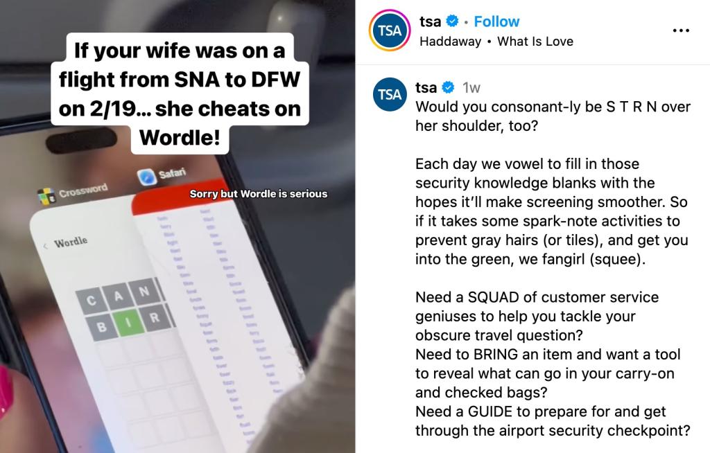 The TSA reshare.