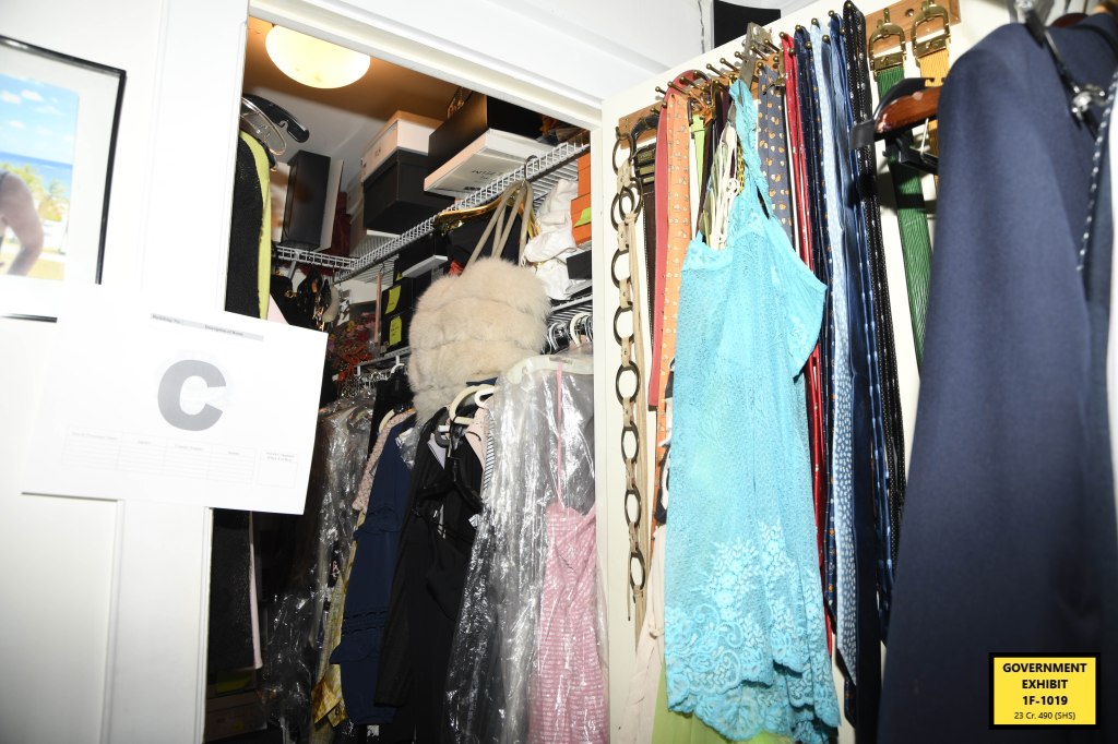 Closet packed with clothes