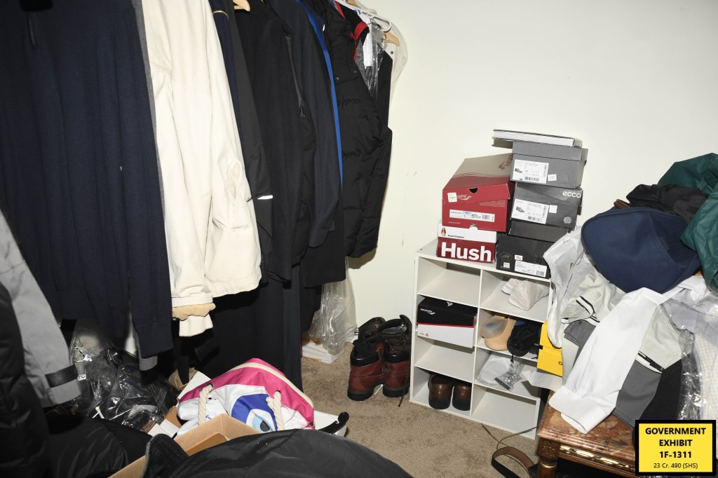 A cluttered space inside Menendez' home.