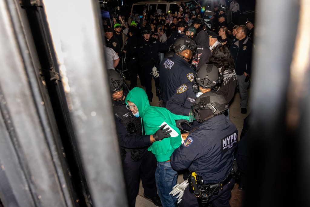 Students protest at Columbia University.