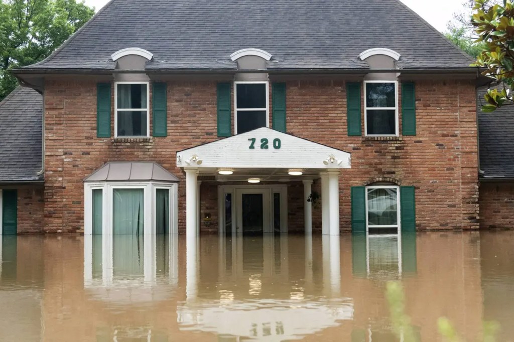 A building with water in front of it