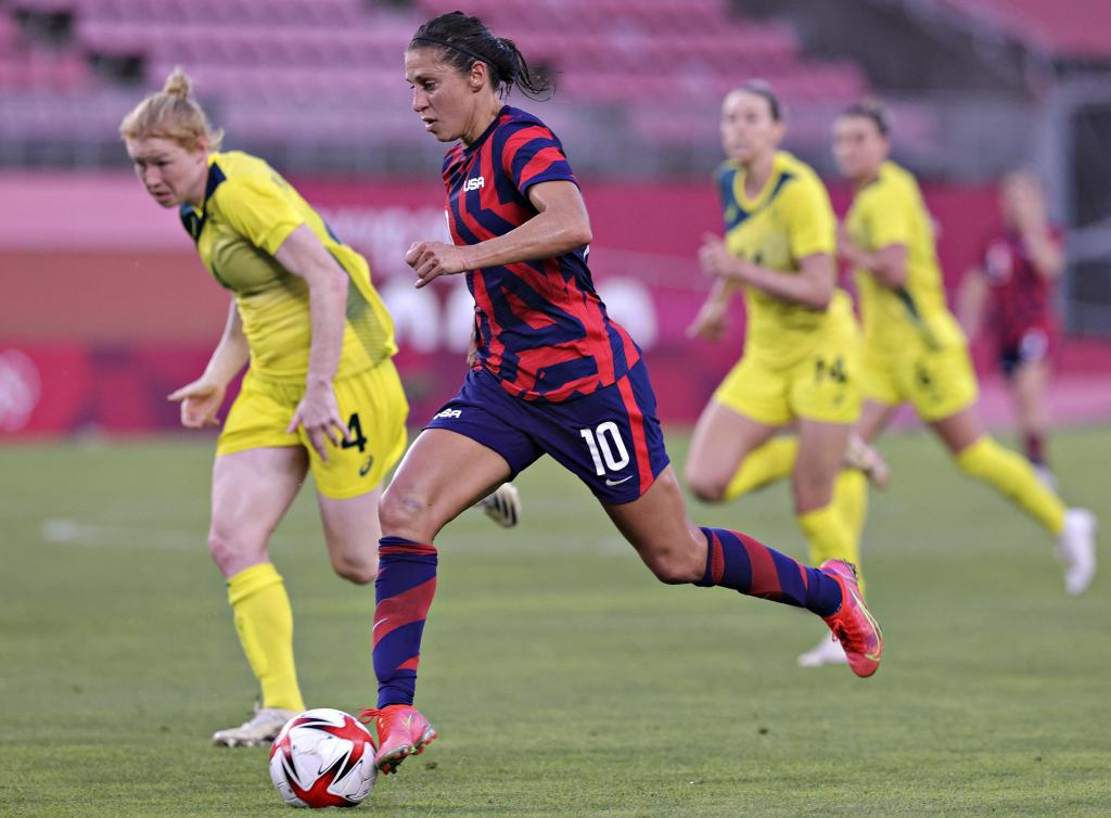 Carli Lloyd of the United States in action at the Tokyo 2020 Olympics on August 5, 2021. 