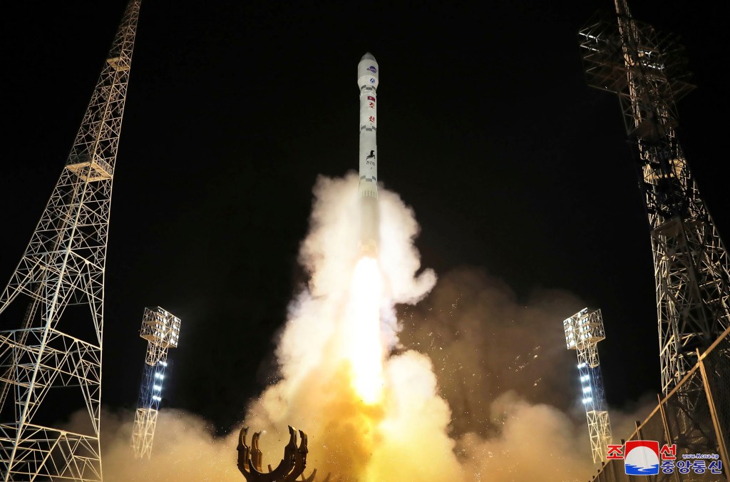 North Korean government shows what the country said is the launch of the Malligyong-1